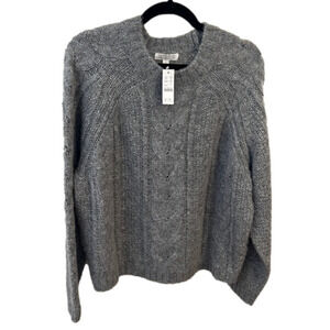 J Crew - NWT Size Large grey sweater with silver tinsel look